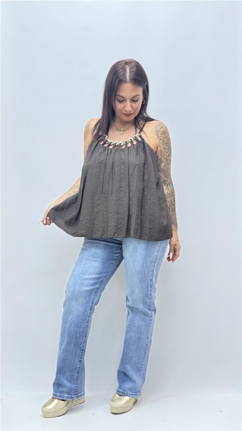 TOP COLLAR MARRON