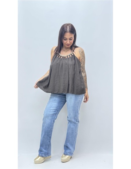 TOP COLLAR MARRON