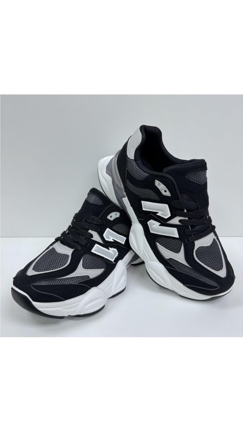 DEPORTIVA SUELA ANCHA N. B. NEGRO