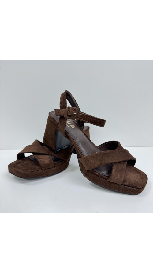 SANDALIA CRUZADA MARRON