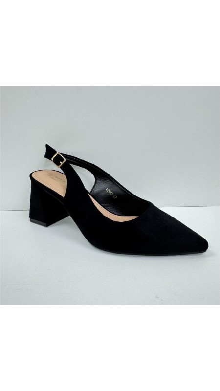 SALON DESTALONADO, TACON ANCHO NEGRO