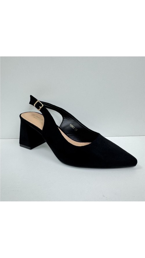 SALON DESTALONADO, TACON ANCHO NEGRO