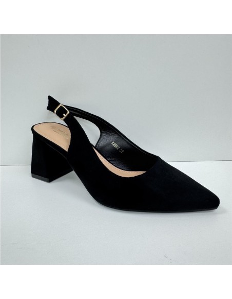SALON DESTALONADO, TACON ANCHO NEGRO