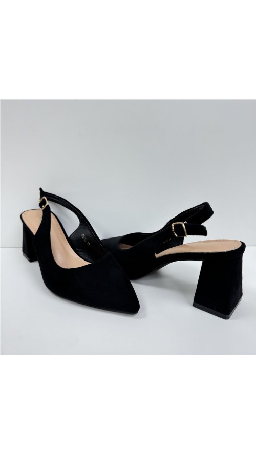 SALON DESTALONADO, TACON ANCHO NEGRO