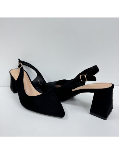 SALON DESTALONADO, TACON ANCHO NEGRO
