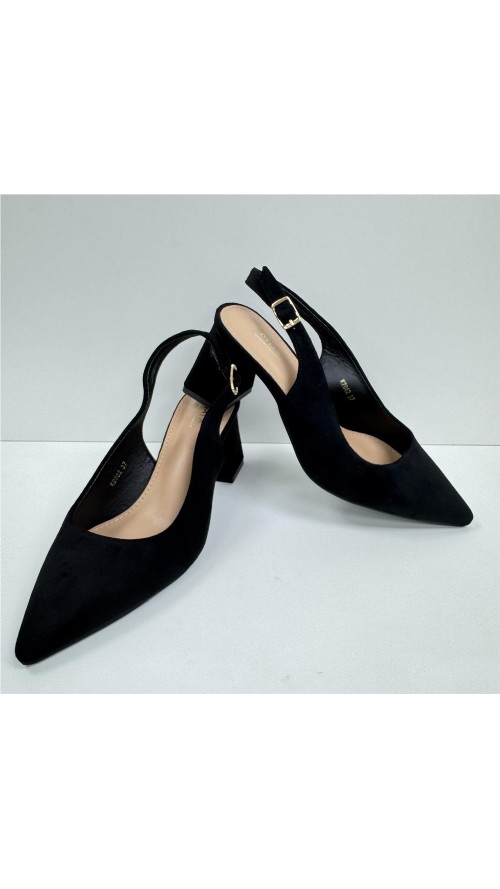 SALON DESTALONADO, TACON ANCHO NEGRO