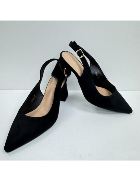 SALON DESTALONADO, TACON ANCHO NEGRO