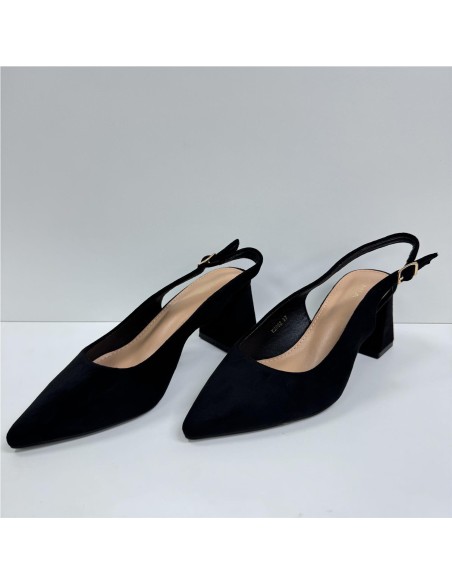 SALON DESTALONADO, TACON ANCHO NEGRO
