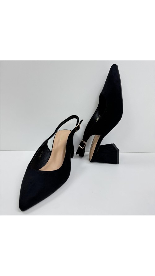 SALON DESTALONADO, TACON ANCHO NEGRO