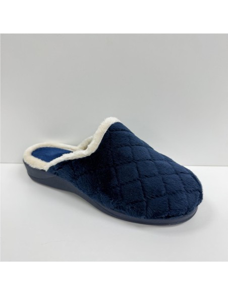 ZAPATILLA CON BORDE DE PELO MARINO