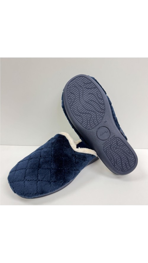 ZAPATILLA CON BORDE DE PELO MARINO