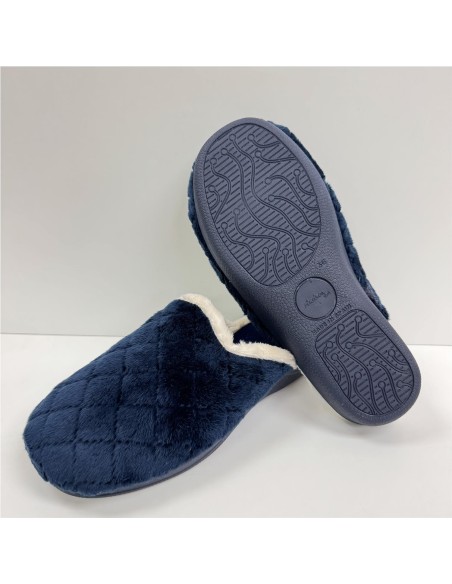 ZAPATILLA CON BORDE DE PELO MARINO