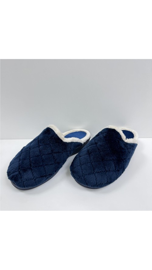 ZAPATILLA CON BORDE DE PELO MARINO