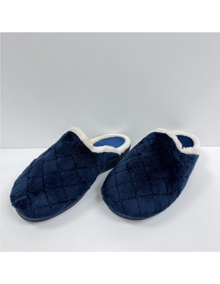 ZAPATILLA CON BORDE DE PELO MARINO