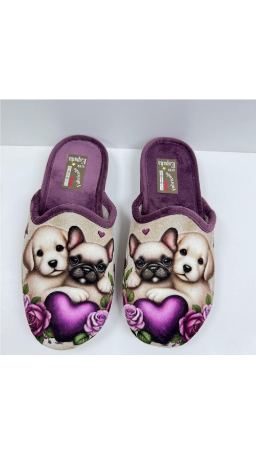 ZAPATILLA PERRITOS BURDEOS