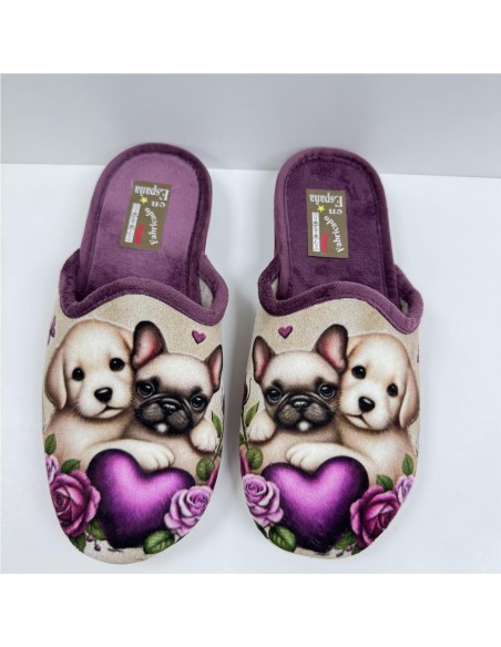 ZAPATILLA PERRITOS BURDEOS