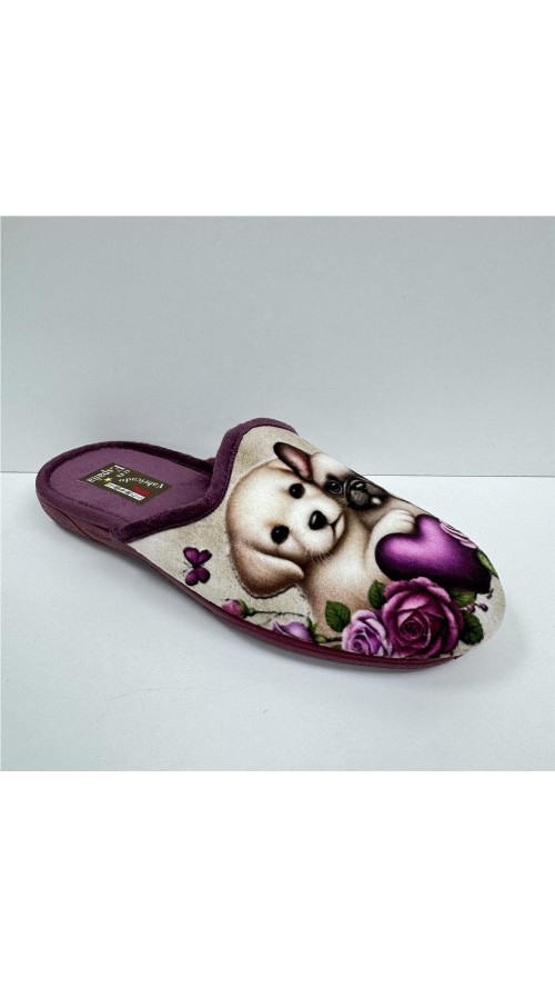 ZAPATILLA PERRITOS BURDEOS