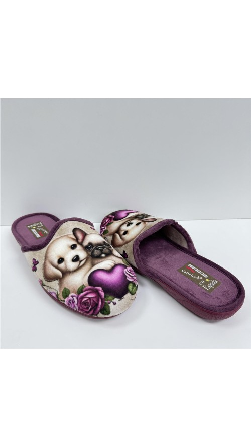 ZAPATILLA PERRITOS BURDEOS