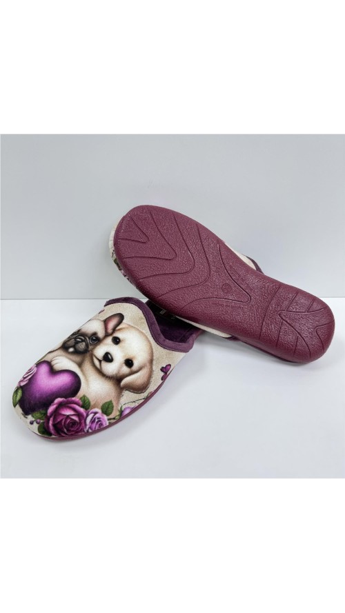 ZAPATILLA PERRITOS BURDEOS