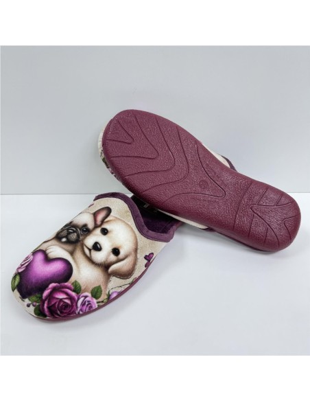 ZAPATILLA PERRITOS BURDEOS