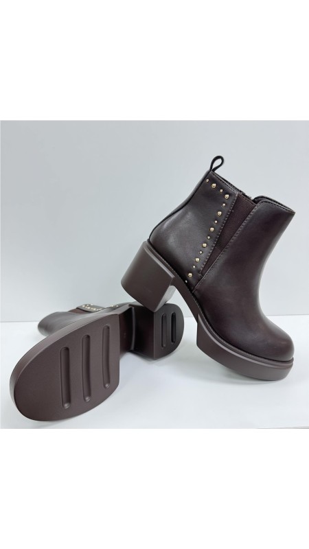 BOTA POLIPIEL TACHAS P-ANCHO MARRON 2