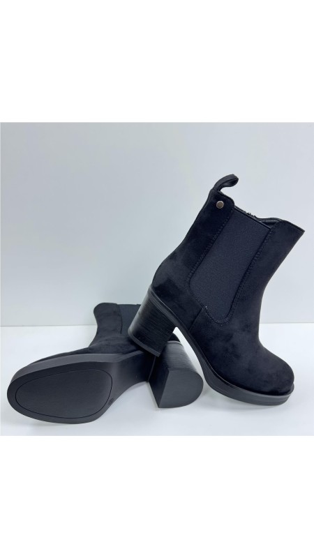 BOTIN CON ELASTICO Y SERRAJE NEGRO 2