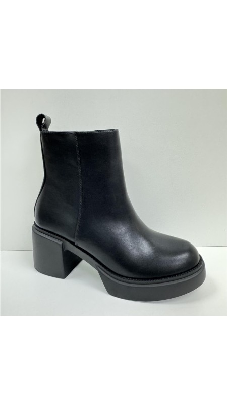 BOTIN POLIPIEL PISO ANCHO NEGRO