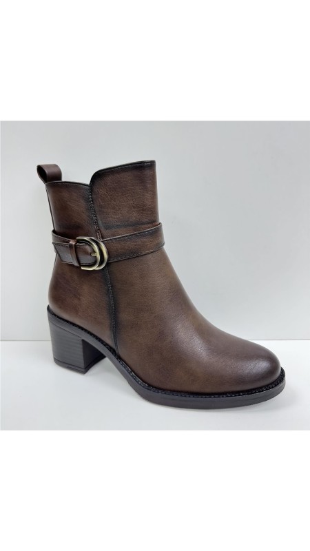 BOTIN POLIPIEL HEBILLA MARRON