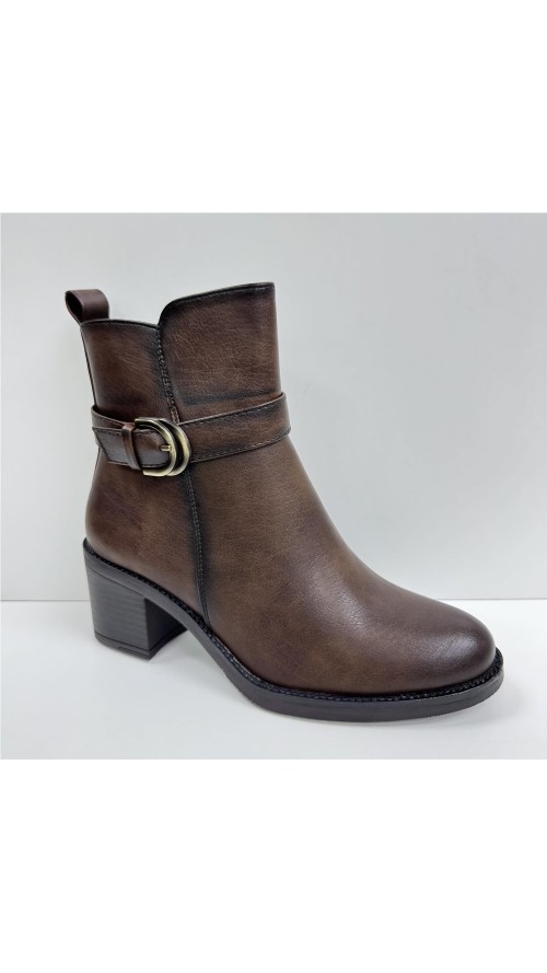 BOTIN POLIPIEL HEBILLA MARRON