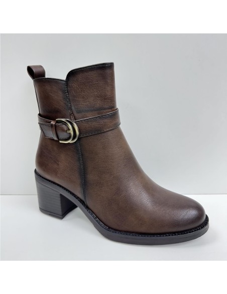 BOTIN POLIPIEL HEBILLA MARRON