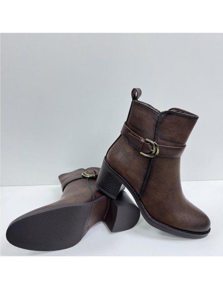 BOTIN POLIPIEL HEBILLA MARRON