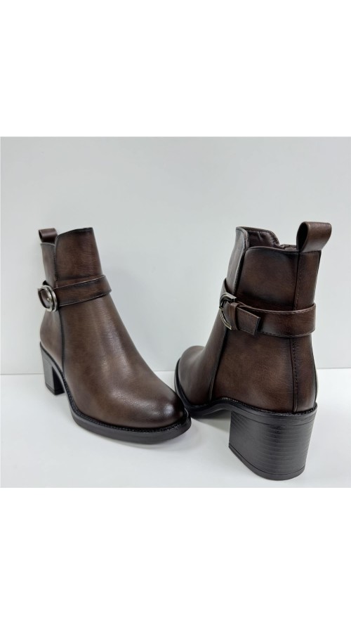 BOTIN POLIPIEL HEBILLA MARRON