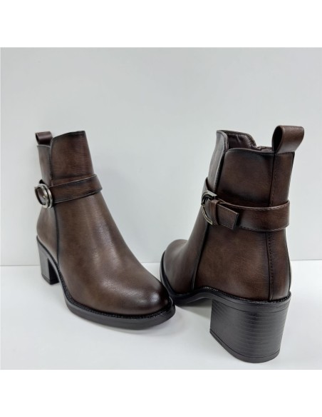BOTIN POLIPIEL HEBILLA MARRON