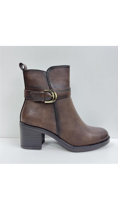 BOTIN POLIPIEL HEBILLA MARRON