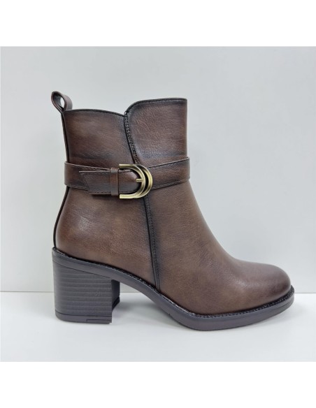 BOTIN POLIPIEL HEBILLA MARRON