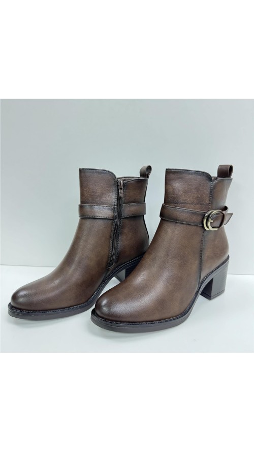BOTIN POLIPIEL HEBILLA MARRON
