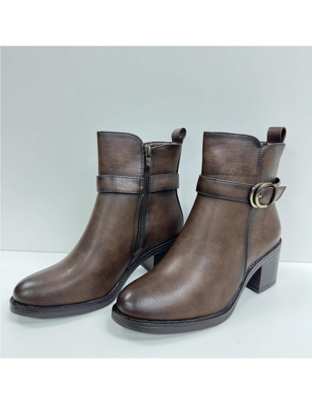 BOTIN POLIPIEL HEBILLA MARRON