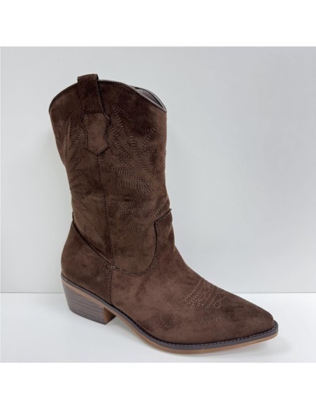BOTIN SERRAJE COW BOY MARRON