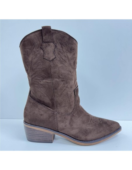 BOTIN SERRAJE COW BOY MARRON