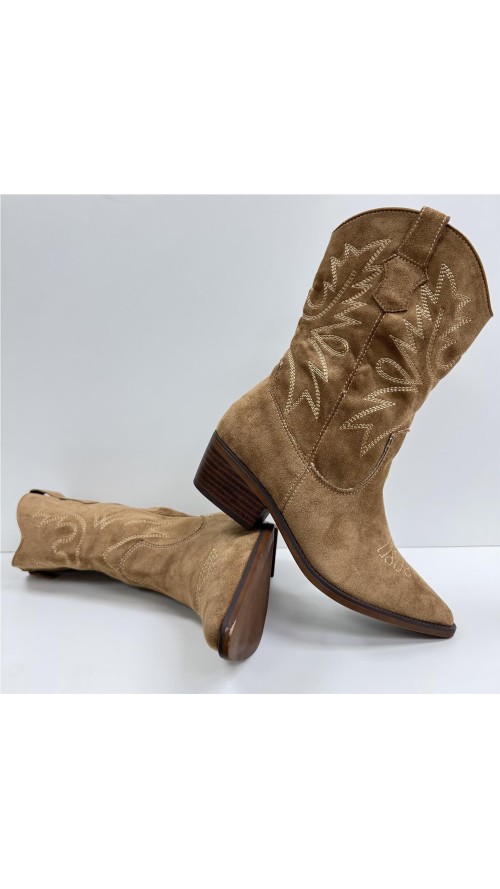 BOTIN SERRAJE COW BOY CAMEL