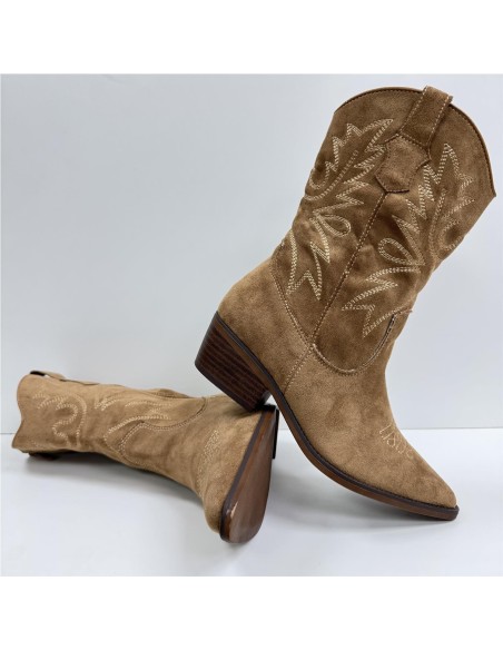 BOTIN SERRAJE COW BOY CAMEL