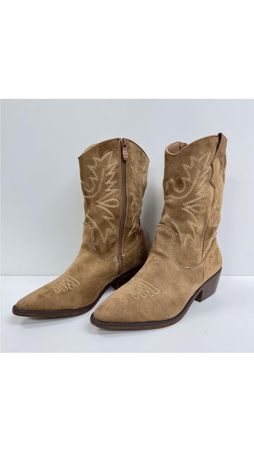BOTIN SERRAJE COW BOY CAMEL