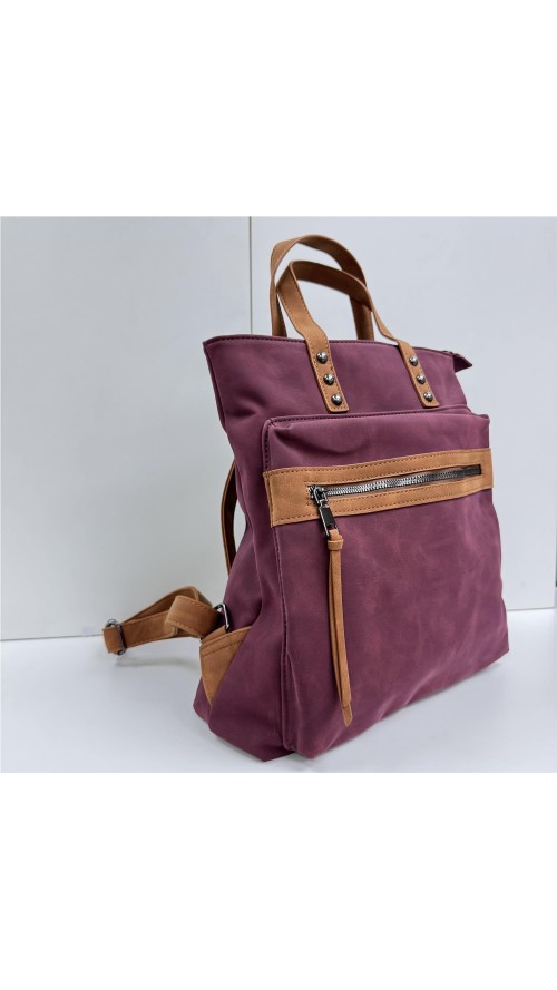 MOCHILA BICOLOR BURDEOS