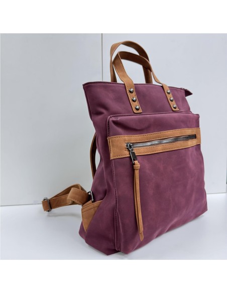 MOCHILA BICOLOR BURDEOS