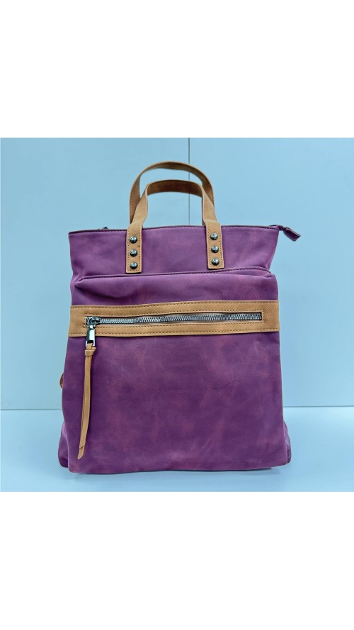 MOCHILA BICOLOR BURDEOS