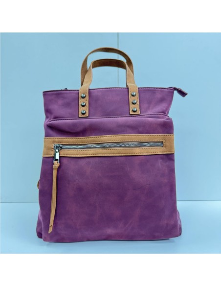 MOCHILA BICOLOR BURDEOS