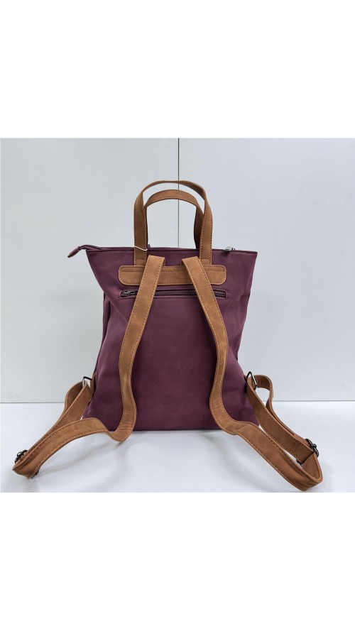 MOCHILA BICOLOR BURDEOS