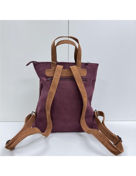 MOCHILA BICOLOR BURDEOS
