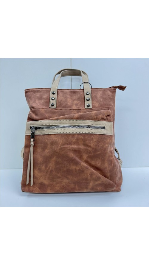 MOCHILA BICOLOR MARRON