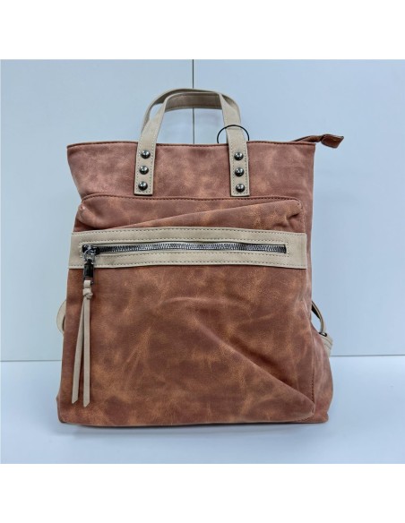 MOCHILA BICOLOR MARRON